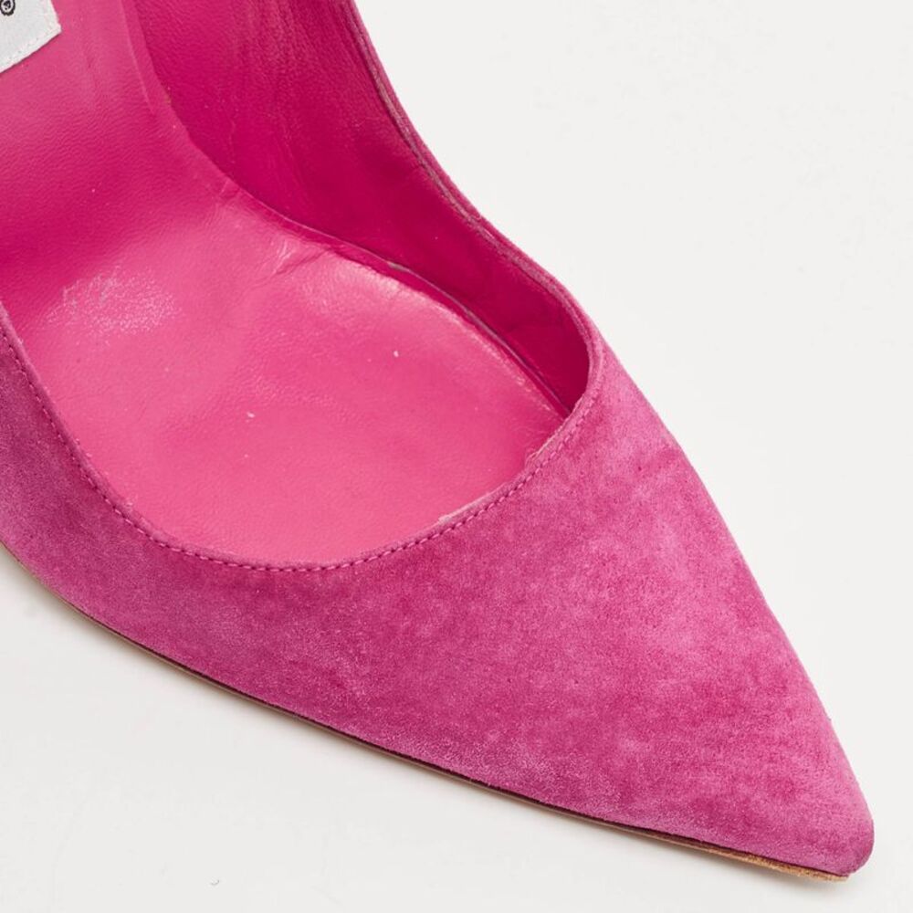 Manolo Blahnik Pink Suede Bb Pointed Toe Pumps Size 39 - Picture 7 of 7